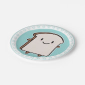 Glückliche Brot-Scheibe Pappteller (Schrägansicht)