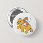 Glückliche Brown-Hundet-shirts und -geschenke Button (Vorne & Hinten)