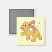 Glückliche Brown-Hundet-shirts und -geschenke Magnet (Vorderseite/Rückseite)