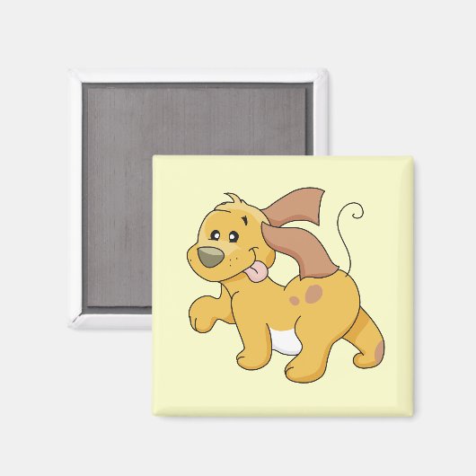 Glückliche Brown-Hundet-shirts und -geschenke Magnet (Vorderseite/Rückseite)