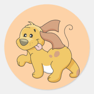 Glückliche Brown-Hundet-shirts und -geschenke Runder Aufkleber