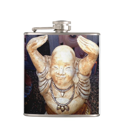 glückliche Buddha-Flasche Flachmann (Vorderseite)