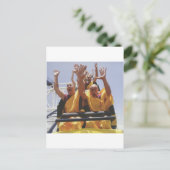 Glückliche buddhistische Mönche auf einem Roller-U Postkarte (Stehend Vorderseite)