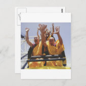 Glückliche buddhistische Mönche auf einem Roller-U Postkarte (Vorne/Hinten)