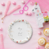 Glückliche Bunte Boho-Wildblumen-Hochzeitstorte Pappteller (Party)