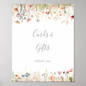 Glückliche Bunte Boho Wildblumen Karten und Gesche Poster (Vorne)