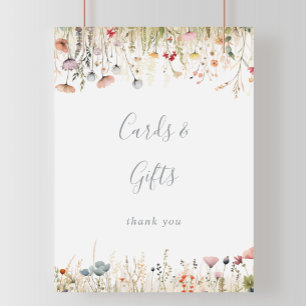 Glückliche Bunte Boho Wildblumen Karten und Gesche Poster