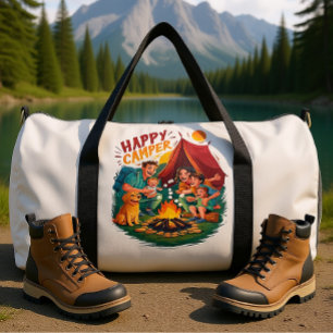Glückliche Camper-Familien-Spaßzeit Duffle Bag