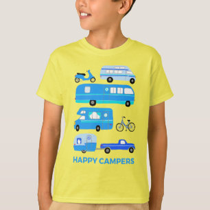 GLÜCKLICHE CAMPER Vintage-Campinganhänger RV Van B T-Shirt
