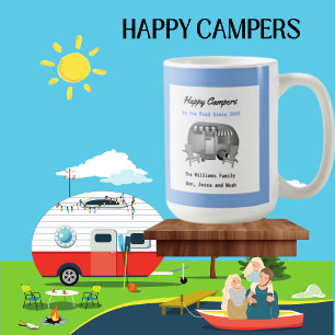 Glückliche Camper-Wohnmobil-Familien-Kaffeetasse Kaffeetasse