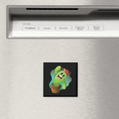Glückliche Cartoon-Kaktuspflanze Magnet (In Situ (Geschirrspüler))