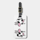 Glückliche Cartoon-Kühe Gepäckanhänger (Vorderseite vertikal)