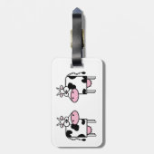 Glückliche Cartoon-Kühe Gepäckanhänger (Rückseite vertikal)