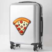 Glückliche Cartoon-Pizza mit Pepperoni Aufkleber (Koffer)