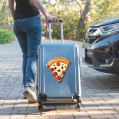 Glückliche Cartoon-Pizza mit Pepperoni Aufkleber (Koffer Insitu)