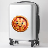 Glückliche Cartoon-Pizza mit Pepperoni Aufkleber (Koffer)