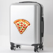 Glückliche Cartoon-Pizza mit Pepperoni Aufkleber (Koffer)