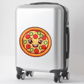 Glückliche Cartoon-Pizza mit Pepperoni Aufkleber (Koffer)