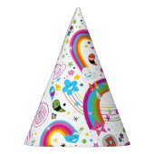 Glückliche Cartoon-Regenbogen und Form-nahtloses Partyhütchen (Links)