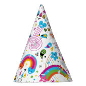 Glückliche Cartoon-Regenbogen und Form-nahtloses Partyhütchen (Rechts)