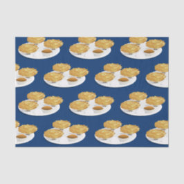 Glückliche Cartoonlatkes-Apfelsauce-saure Creme Seidenpapier