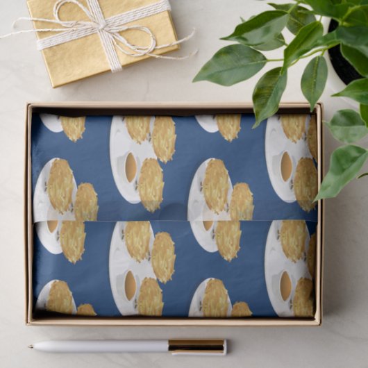 Glückliche Cartoonlatkes-Apfelsauce-saure Creme Seidenpapier (Geschenk)