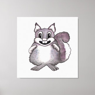 Glückliche Cartoonzeichnung eines Eichhörnchen  Leinwanddruck