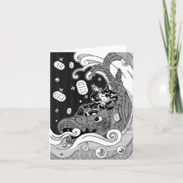 Glückliche Cat Grußkarte Karte