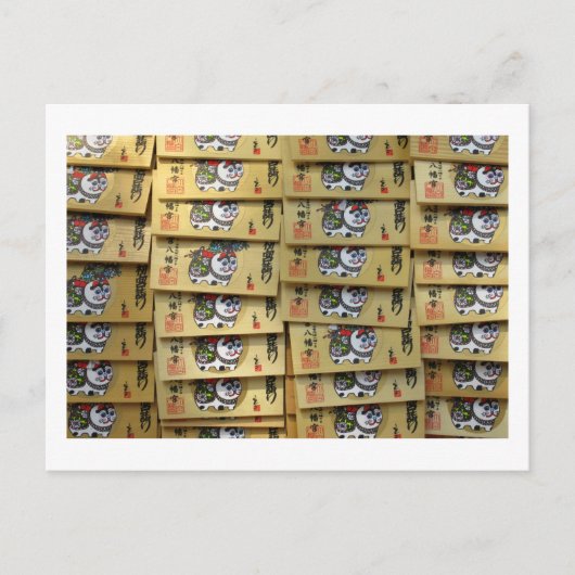 Glückliche Cat Prayer Plaques: Tokio, Japan Postka Postkarte (Vorderseite)