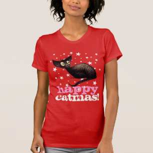 Glückliche Catmas Katze! Lustiges Weihnachten T-Shirt
