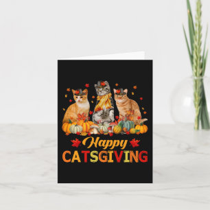Glückliche Catsgiving Katzenliebhaber Herbst Herbs Karte