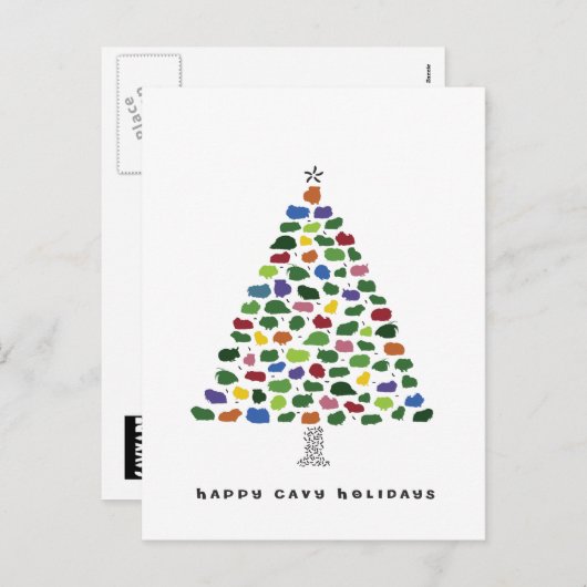 Glückliche Cavy-Feiertage Feiertagspostkarte (Vorne/Hinten)