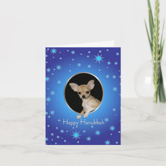 Glückliche Chanukka-Chihuahua-Karte Feiertagskarte