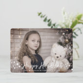 Glückliche Chanukka-Foto-Karte Feiertagskarte (Stehend Vorderseite)