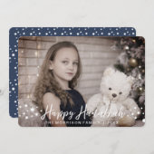 Glückliche Chanukka-Foto-Karte Feiertagskarte (Vorne/Hinten)