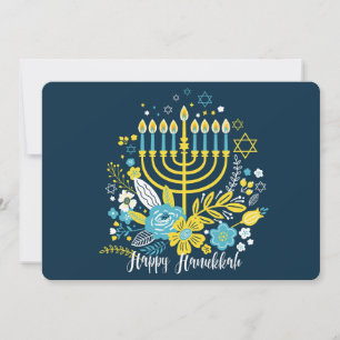Glückliche Chanukka-Menorah-Kerzen. Feiertagskarte