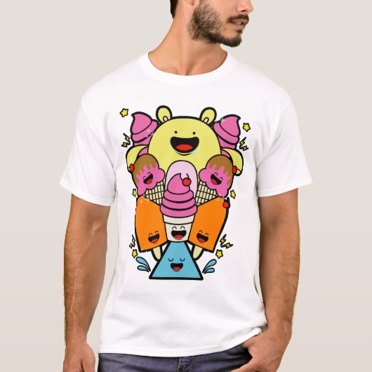 Glückliche Charaktere T-Shirt (Vorderseite)