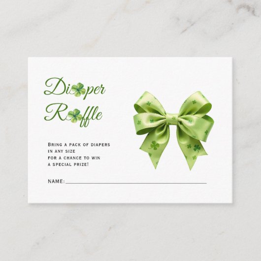 Glückliche Charme St. Patrick's Windel-Dusche Begleitkarte (Vorderseite)