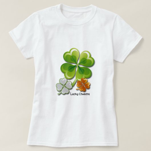 Glückliche Charmen. Tricolor Kleeblatt St. Patrick T-Shirt (Design vorne)