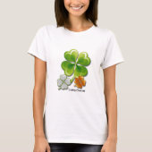 Glückliche Charmen. Tricolor Kleeblatt St. Patrick T-Shirt (Vorderseite)