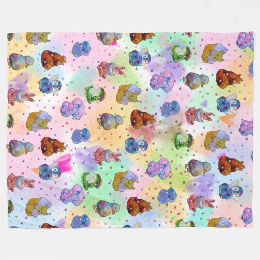 Glückliche Charms Fleecedecke (Vorderseite (Horizontal))