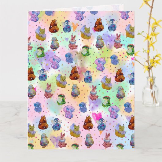 Glückliche Charms Karte (Gelbe Blume)