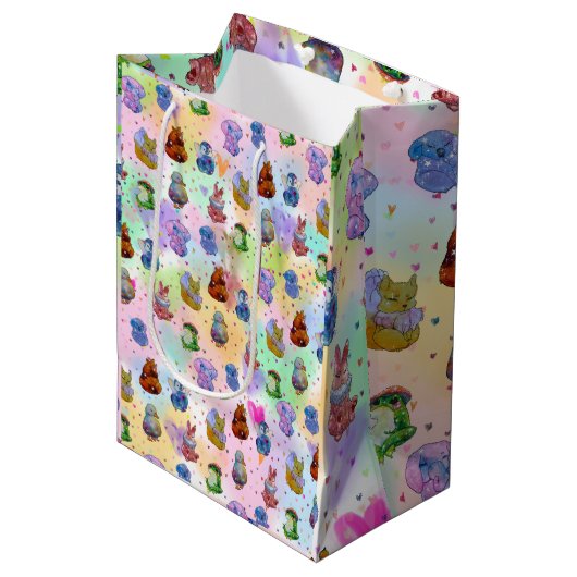 Glückliche Charms Mittlere Geschenktüte (Vorderseite Schrägansicht)