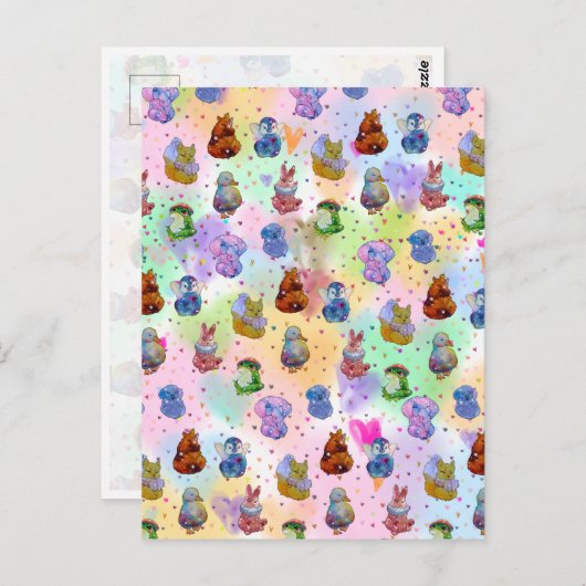 Glückliche Charms Postkarte (Vorne/Hinten)