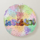 Glückliche Charms Rundes Kissen (Rückseite)