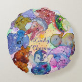 Glückliche Charms Rundes Kissen (Rückseite)