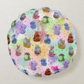 Glückliche Charms Rundes Kissen (Rückseite)