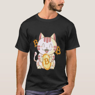 Glückliche chinesische Bitcoin-Katze T-Shirt