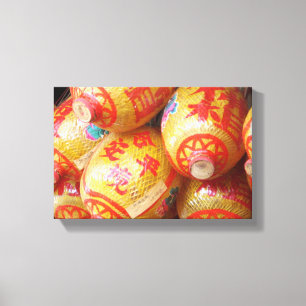 Glückliche chinesische Papierlaternen Leinwanddruck