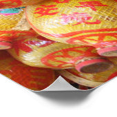 Glückliche chinesische Papierlaternen Poster (Ecke)